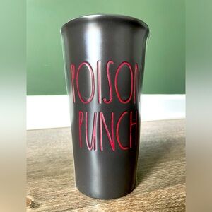 RAE DUNN Poison Punch Ceramic Travel Mug Black Tumbler NEW